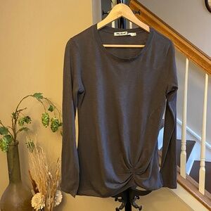 Michael Stars Ruched Long Sleeve Tee 100% Supima Cotton O/S